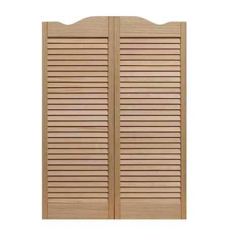 Parche 32 x 42 in. Dixieland Louvered Cafe Door, Unfinished Pine PA3033116